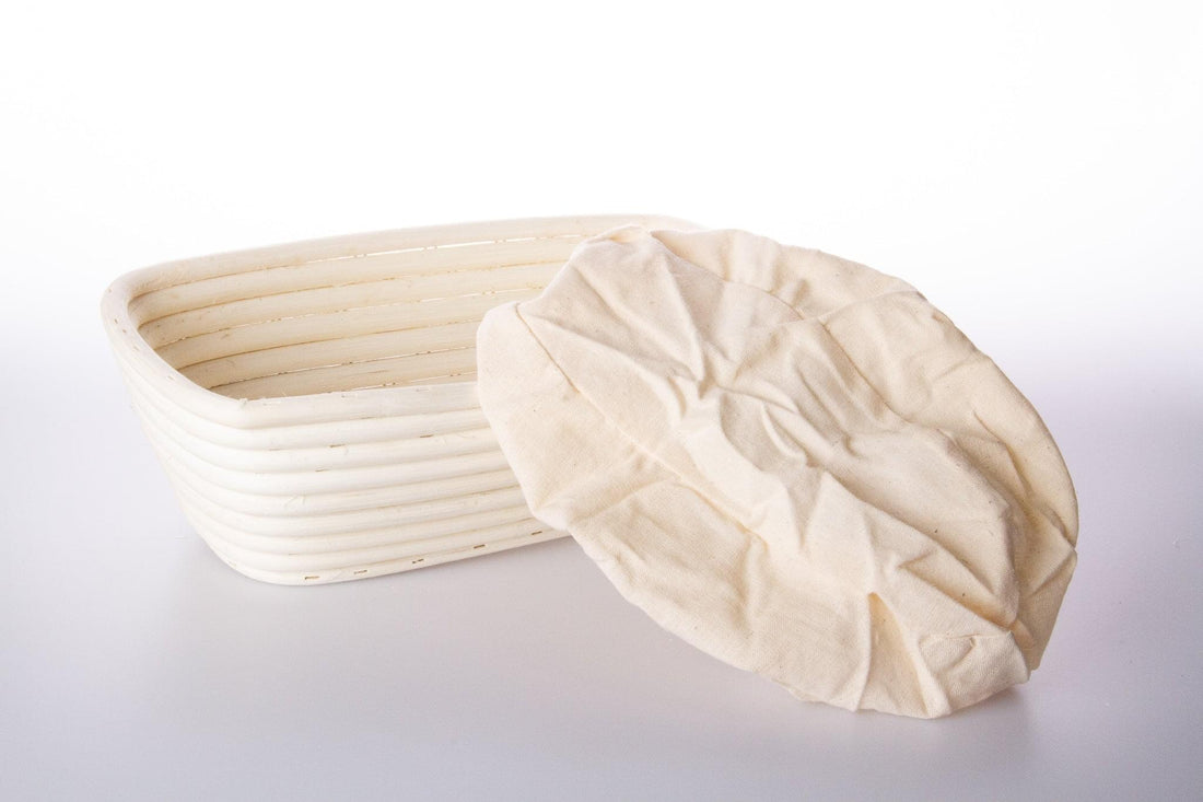 Oval 25cm Long Rattan Cane Banneton with Liner Bread Dough Proving Proofing Basket Brotform
