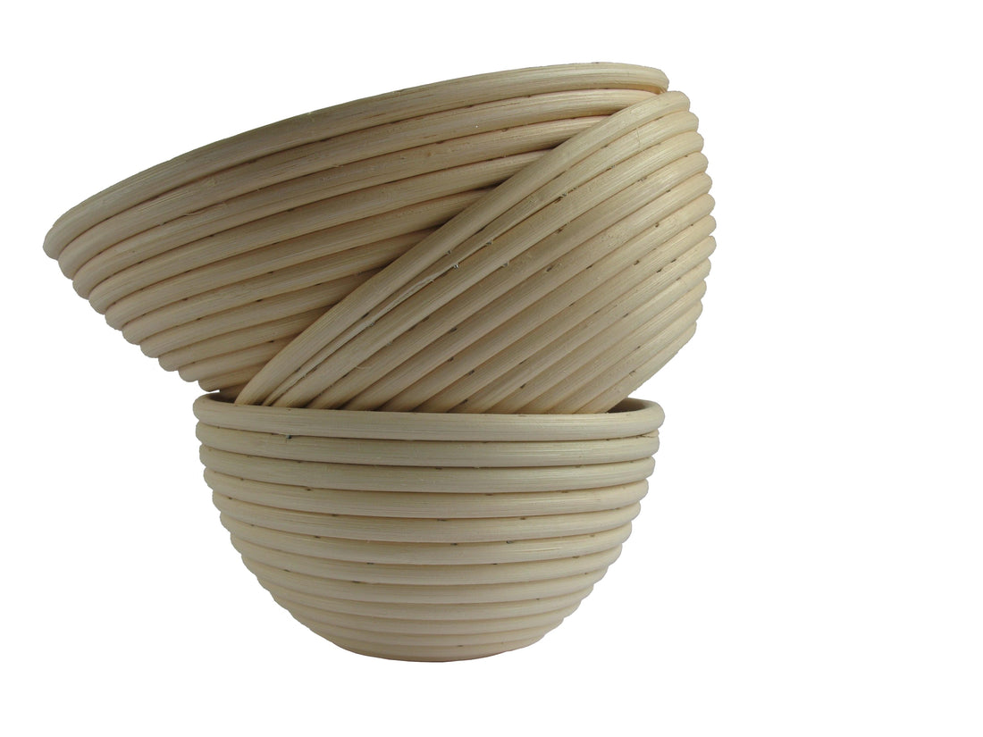 Round 22cm up to 1kg / 2.2lb Rattan Cane Banneton with Liner Bread Dough Proving Proofing Basket Brotform